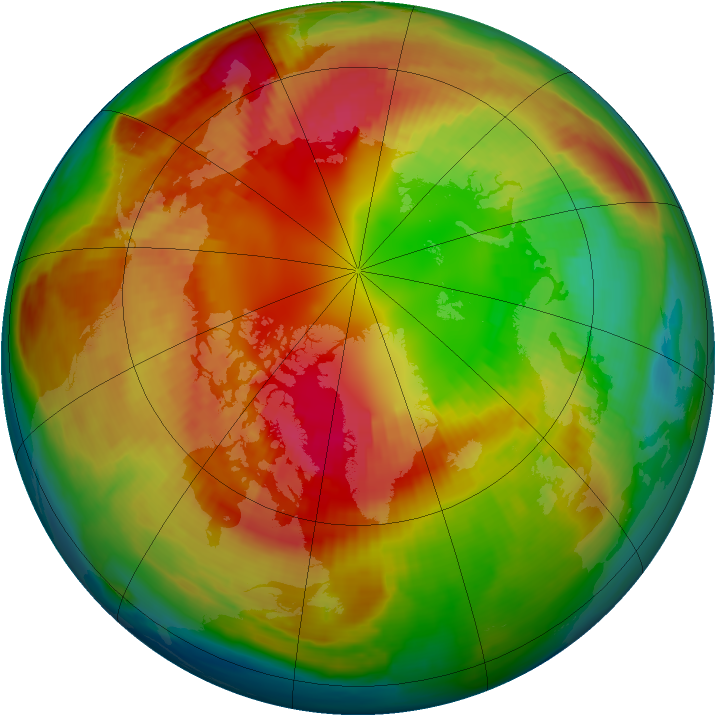 Arctic ozone map for 22 February 1998